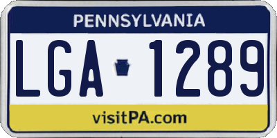 PA license plate LGA1289
