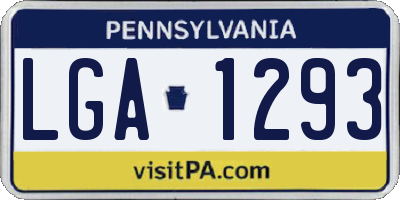 PA license plate LGA1293