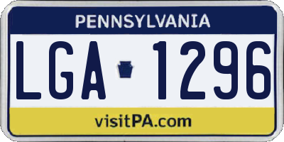 PA license plate LGA1296