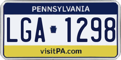 PA license plate LGA1298