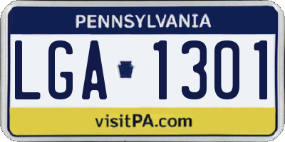 PA license plate LGA1301