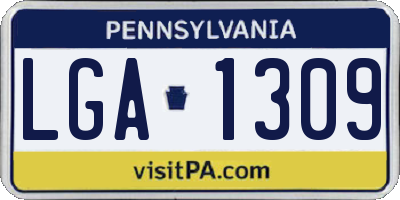 PA license plate LGA1309