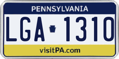 PA license plate LGA1310