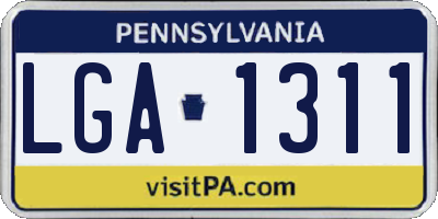 PA license plate LGA1311