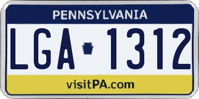 PA license plate LGA1312