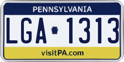 PA license plate LGA1313