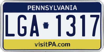 PA license plate LGA1317