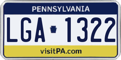 PA license plate LGA1322