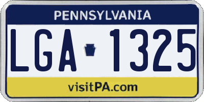 PA license plate LGA1325