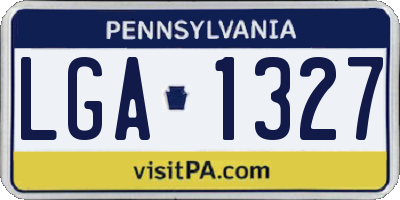 PA license plate LGA1327