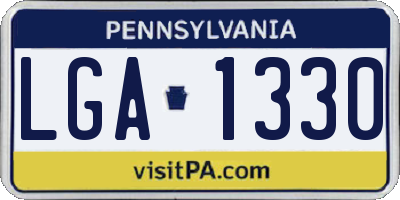 PA license plate LGA1330