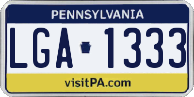 PA license plate LGA1333