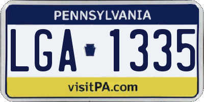 PA license plate LGA1335
