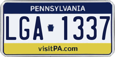 PA license plate LGA1337