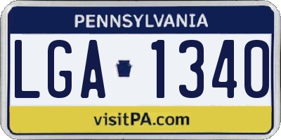 PA license plate LGA1340