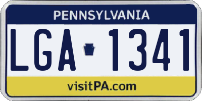 PA license plate LGA1341