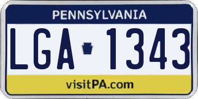 PA license plate LGA1343