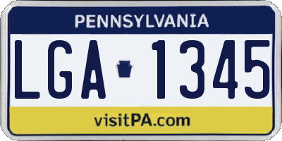 PA license plate LGA1345