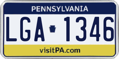 PA license plate LGA1346