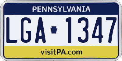 PA license plate LGA1347