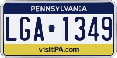 PA license plate LGA1349
