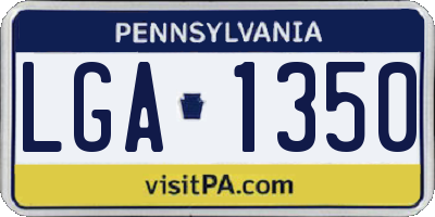 PA license plate LGA1350