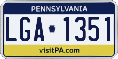 PA license plate LGA1351