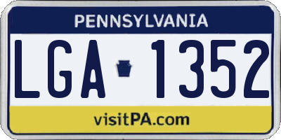 PA license plate LGA1352