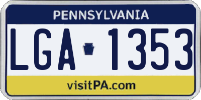 PA license plate LGA1353
