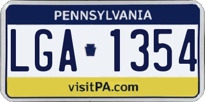 PA license plate LGA1354