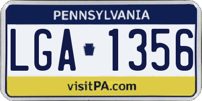 PA license plate LGA1356
