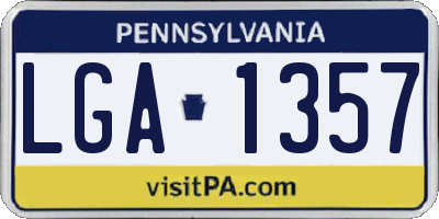 PA license plate LGA1357