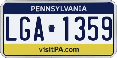 PA license plate LGA1359