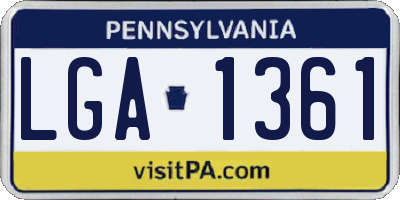 PA license plate LGA1361