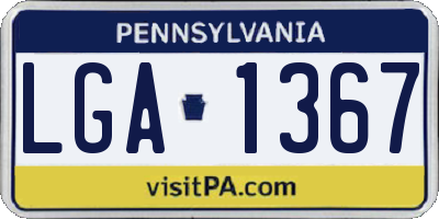 PA license plate LGA1367