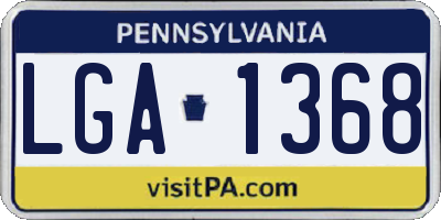 PA license plate LGA1368