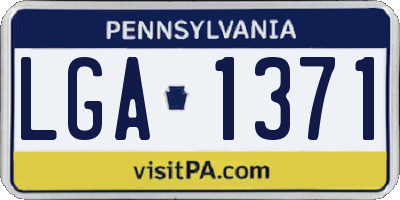 PA license plate LGA1371