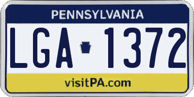 PA license plate LGA1372