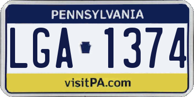 PA license plate LGA1374