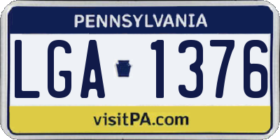 PA license plate LGA1376