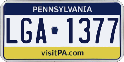 PA license plate LGA1377