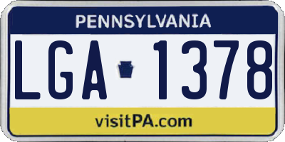 PA license plate LGA1378