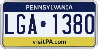 PA license plate LGA1380