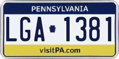 PA license plate LGA1381
