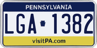 PA license plate LGA1382