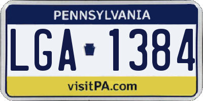PA license plate LGA1384