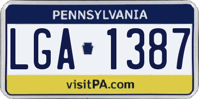 PA license plate LGA1387
