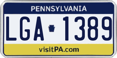 PA license plate LGA1389