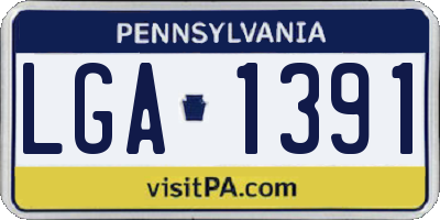 PA license plate LGA1391