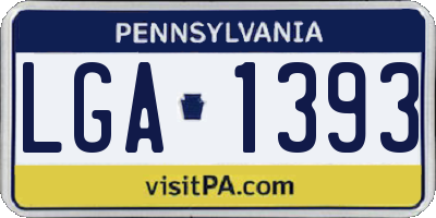 PA license plate LGA1393